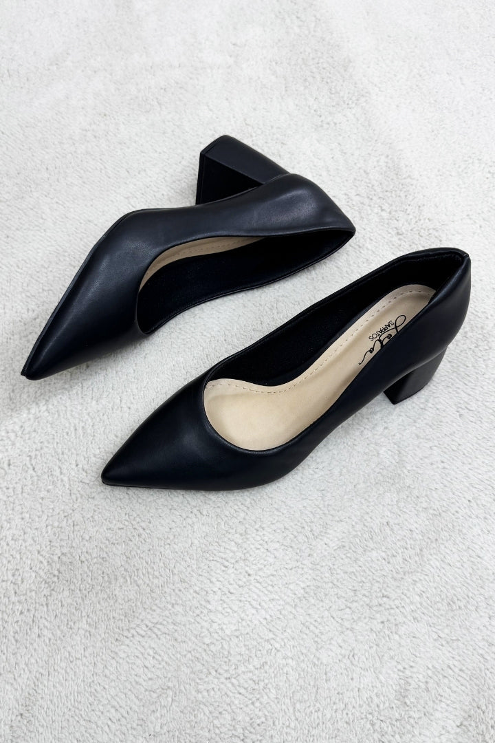 Scarpin Preto Baixo Grosso