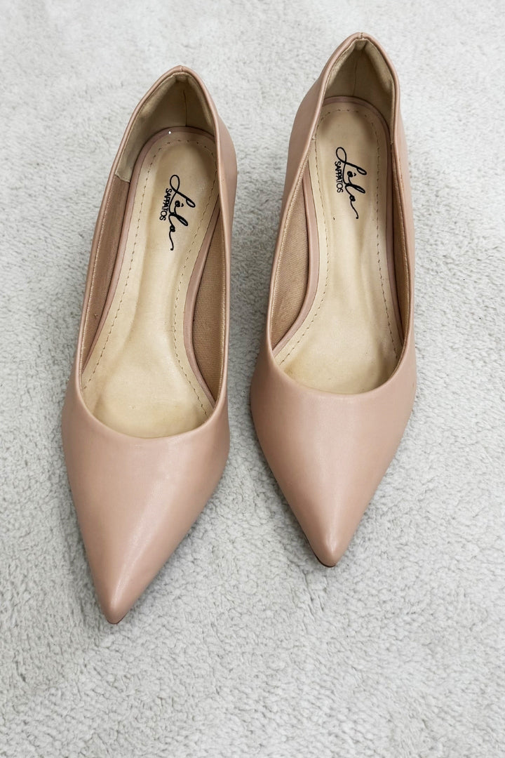 Scarpin Nude Baixo Verniz